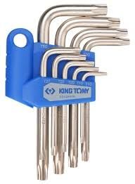 Набор Г-образных TORX, с отверстием, 9 предметов KING TONY