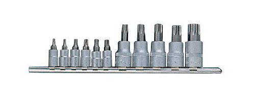 1/4" и 3/8" Набор головок-бит Torx с отверстием 11 пр.