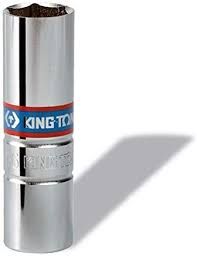 Свечная шестигранная головка (1/2", 16 мм, L = 70 мм, резиновый фиксатор) KING TONY
