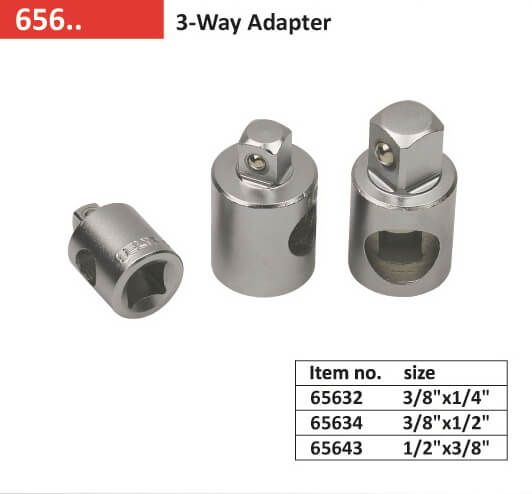 Адаптер-переходник 3/8"F х 1/4"M с отверстием под вороток
