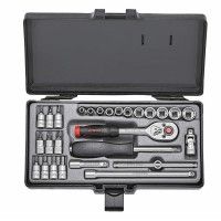 Набор инструмента 27пр. 1/4" 12-гранный, насадки в кейсе