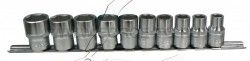 Набор головок 1/2" 11-24мм 6-гранных 10пр. на держателе