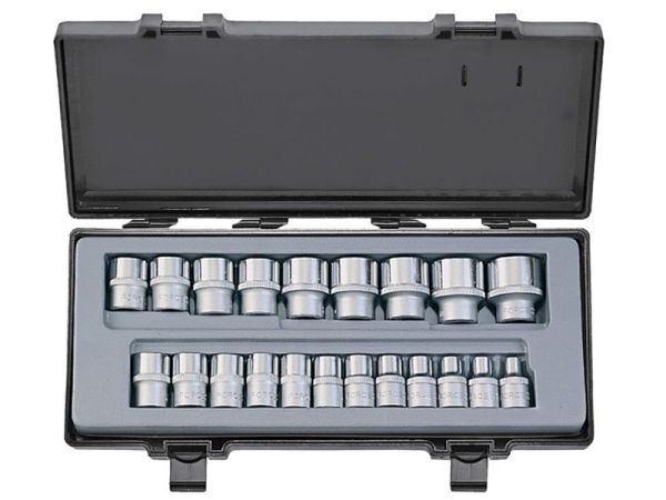 Набор головок 1/2" 8-32мм 6-гранных 21пр. в кейсе