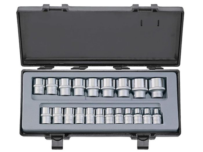 Набор головок 1/2" 8-32мм 6-гранных 21пр. в кейсе