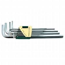 Набор ключей шестигранных  9 экстрадлинных ключа 1/16"-3/8"